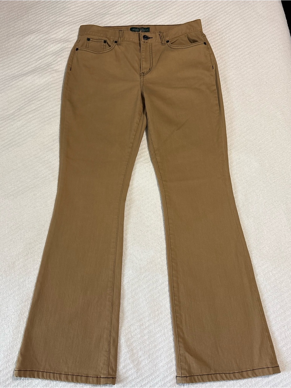 Lauren Ralph Lauren Light Brown Mid-Rise Flare Leg Pants Women’s Size 6